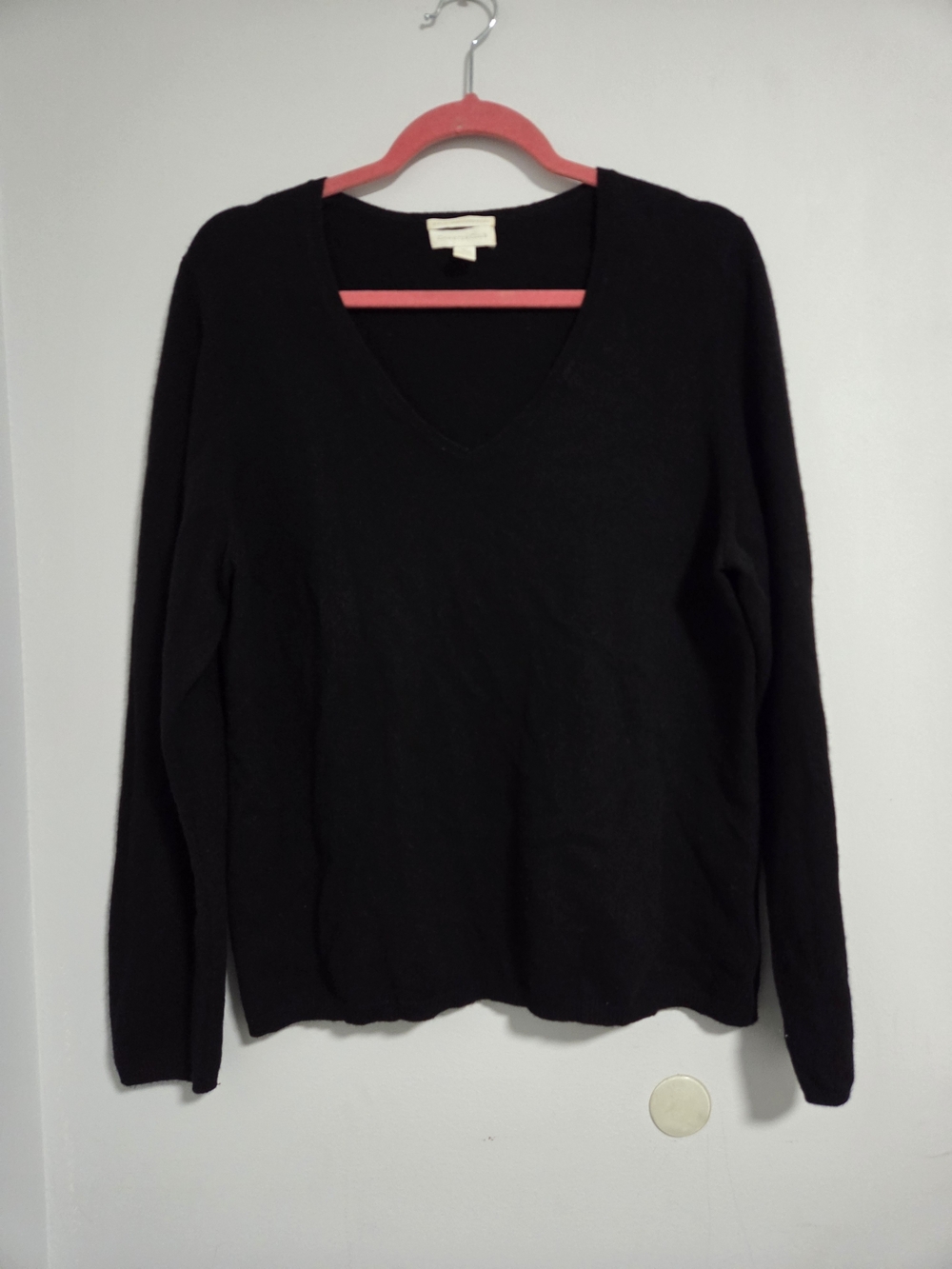 Charter Club Black V-Neck Sweater